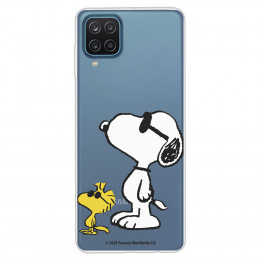 Funda para Samsung Galaxy M12 Oficial de Peanuts Woodstock y Snoopy Posado - Snoopy