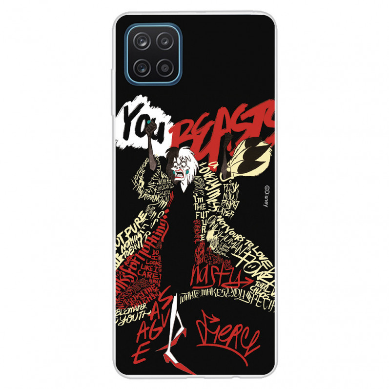 Funda para Samsung Galaxy M12 Oficial de Disney Cruella You Beasts Caligrama - Villanas Disney