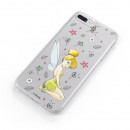 Funda para Samsung Galaxy M12 Oficial de Disney Campanilla Silueta Transparente - Peter pan