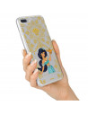 Funda para Samsung Galaxy M12 Oficial de Disney Jasmín Floral Transparente - Aladdin