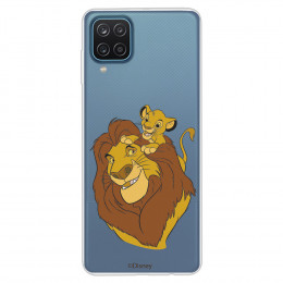 Funda para Samsung Galaxy M12 Oficial de Disney Mufasa y Simba Silueta - El Rey León