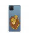 Funda para Samsung Galaxy M12 Oficial de Disney Mufasa y Simba Silueta - El Rey León