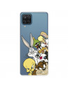 Funda para Samsung Galaxy M12 Oficial de Warner Bros Personajes Siluetas Transparente - Looney Tunes