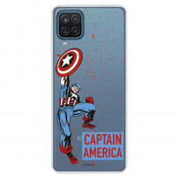 Funda para Samsung Galaxy M12 Oficial de Marvel Capitán América Fondo Puntos Rojos - Marvel