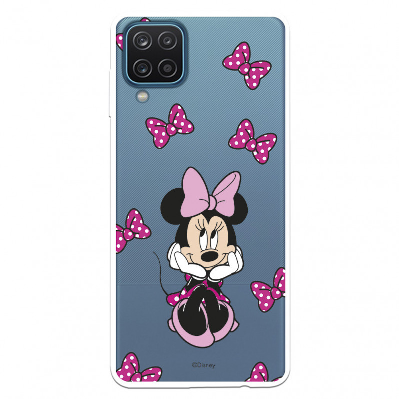 Funda para Samsung Galaxy M12 Oficial de Disney Minnie Patrón Lazos Rosas - Clásicos Disney