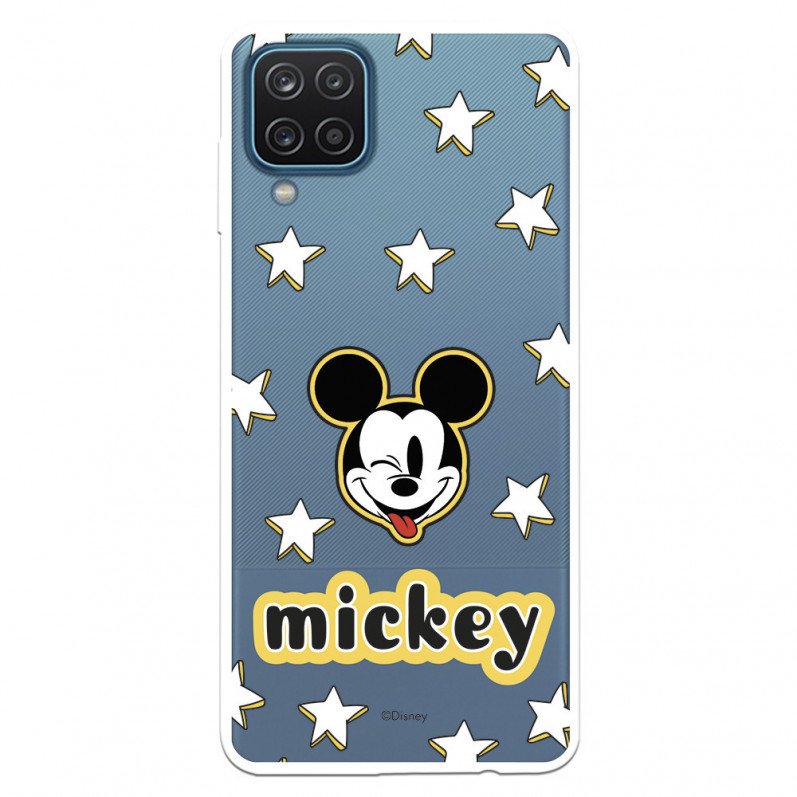 Funda para Samsung Galaxy M12 Oficial de Disney Mickey Classic Star Pattern - Clásicos Disney