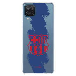 Funda para Samsung Galaxy M12 del Barcelona Escudo Rojo Trazo Azul - Licencia Oficial FC Barcelona