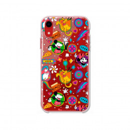 Funda para iPhone XR Oficial de Disney Mickey y Minnie Patrón Retro Premium - Clásicos Disney