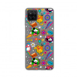 Funda para Samsung Galaxy M12 Oficial de Disney Mickey y Minnie Patrón Retro Premium - Clásicos Disney