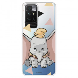 Funda para Xiaomi Redmi 10 Oficial de Disney Dumbo Silueta Transparente - Dumbo