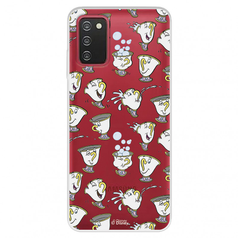 Funda para Samsung Galaxy A03s Oficial de Disney Chip Potts Siluetas - La Bella y la Bestia