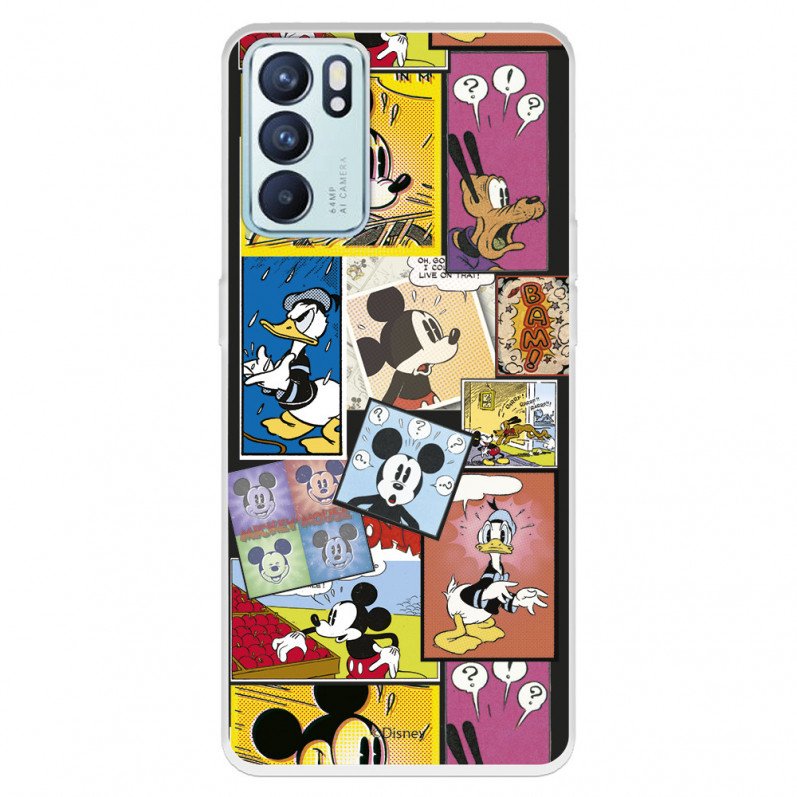 Funda para Oppo Reno6 Oficial de Disney Mickey Comic - Clásicos Disney