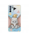 Funda para Oppo Reno6 Oficial de Disney Dumbo Silueta Transparente - Dumbo