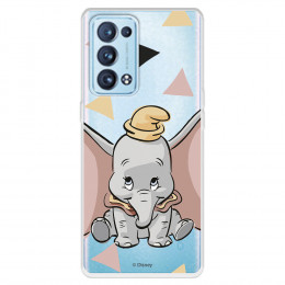 Funda para Oppo Reno6 Pro Oficial de Disney Dumbo Silueta Transparente - Dumbo