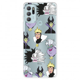 Funda para Motorola Moto G60S Oficial de Disney Villanas Patrón - Villanas Disney