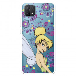 Funda para Oppo A15 Oficial de Disney Campanilla Flores - Peter Pan