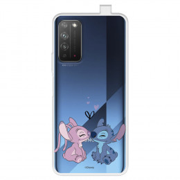 Funda para Huawei Honor X10 5G Oficial de Disney Angel & Stitch Beso - Lilo & Stitch