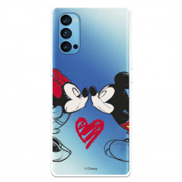 Funda para Oppo Reno4 5G Oficial de Disney Mickey y Minnie Beso - Clásicos Disney