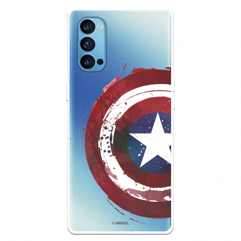 Funda para Oppo Reno4 5G Oficial de Marvel Capitán América Escudo Transparente - Marvel