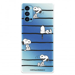 Funda para Oppo Reno4 5G Oficial de Peanuts Snoopy rayas - Snoopy