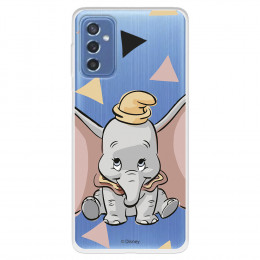 Funda para Samsung Galaxy M52 5G Oficial de Disney Dumbo Silueta Transparente - Dumbo