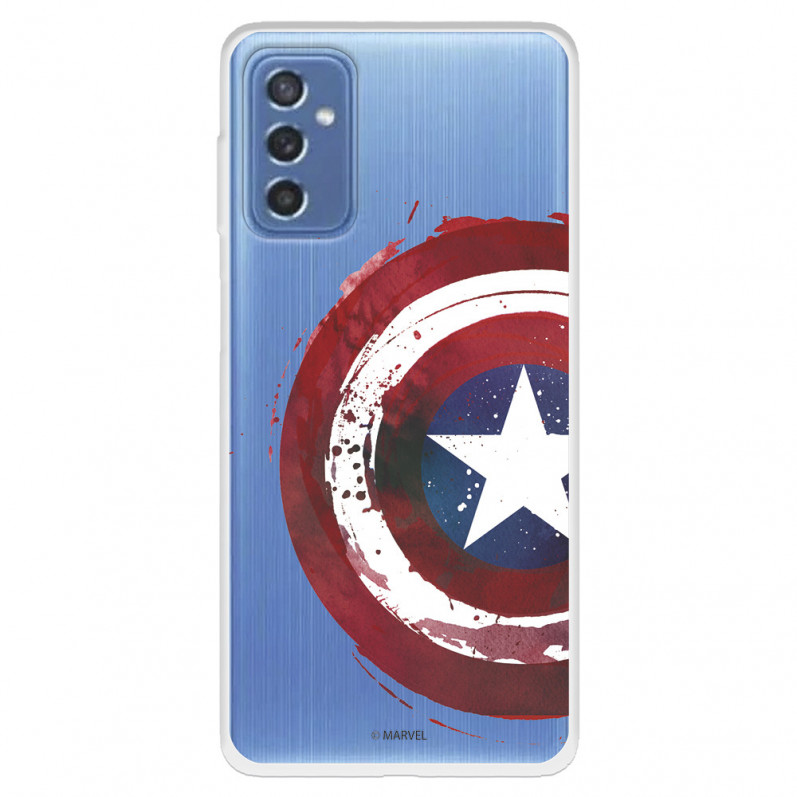 Funda para Samsung Galaxy M52 5G Oficial de Marvel Capitán América Escudo Transparente - Marvel