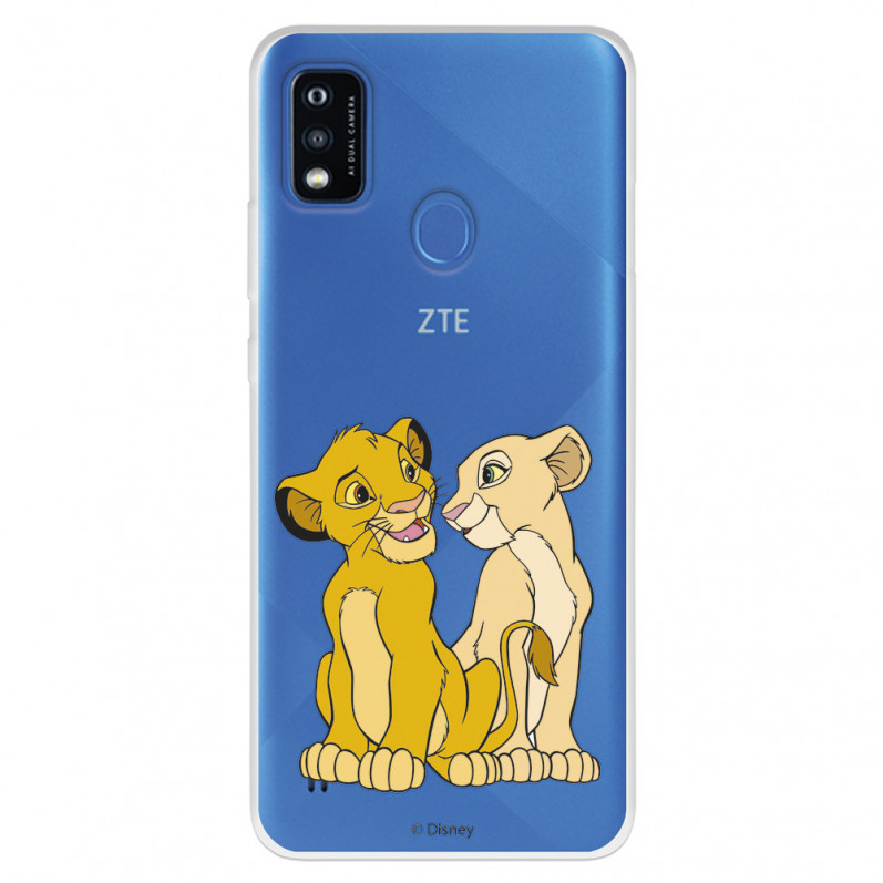 Funda para ZTE Blade A51 Oficial de Disney Simba y Nala Silueta - El Rey León