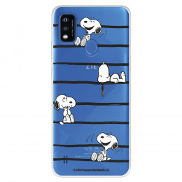 Funda para ZTE Blade A51 Oficial de Peanuts Snoopy rayas - Snoopy