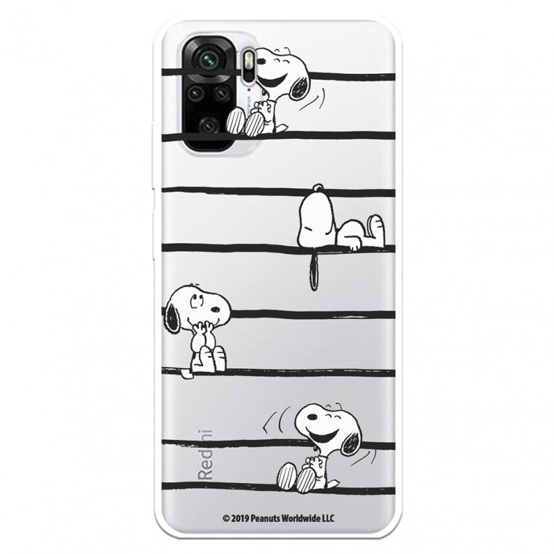 Funda para Xiaomi Redmi Note 10S Oficial de Peanuts Snoopy rayas - Snoopy