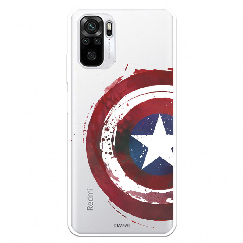 Funda para Xiaomi Redmi Note 10S Oficial de Marvel Capitán América Escudo Transparente - Marvel