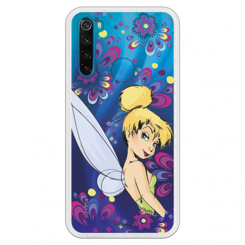 Funda para Xiaomi Redmi Note 8 2021 Oficial de Disney Campanilla Flores - Peter Pan