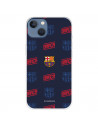 Funda para iPhone 13 del Barcelona Escudo Patrón Rojo y Azul - Licencia Oficial FC Barcelona