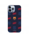 Funda para iPhone 13 Pro Max del Barcelona Escudo Patrón Rojo y Azul - Licencia Oficial FC Barcelona