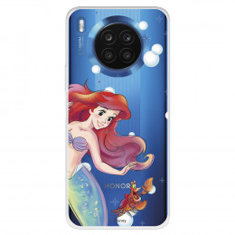 Funda para Huawei Honor 50 Lite Oficial de Disney Ariel y Sebastián Burbujas - La Sirenita