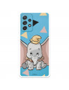 Funda para Samsung Galaxy A52 4G Oficial de Disney Dumbo Silueta Transparente - Dumbo