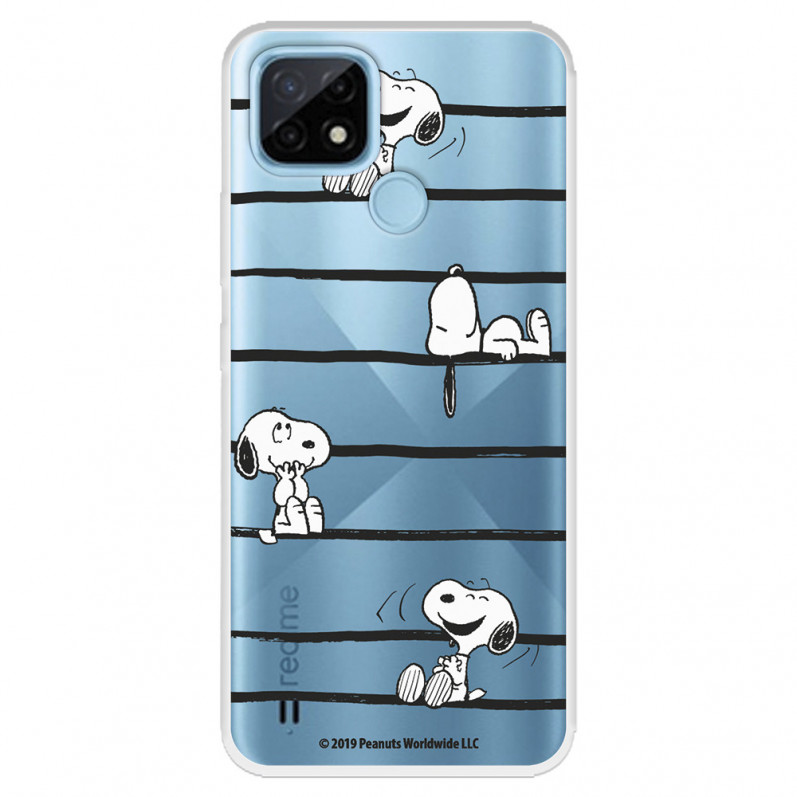 Realme Pouzdro na C21 Oficiální proužky Peanuts C21 Snoopy - Snoopy