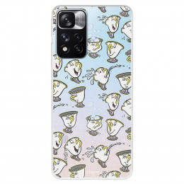 Funda para Xiaomi Redmi Note 11 Oficial de Disney Chip Potts Siluetas - La Bella y la Bestia