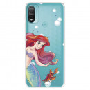 Funda para Motorola Moto E40 Oficial de Disney Ariel y Sebastián Burbujas - La Sirenita