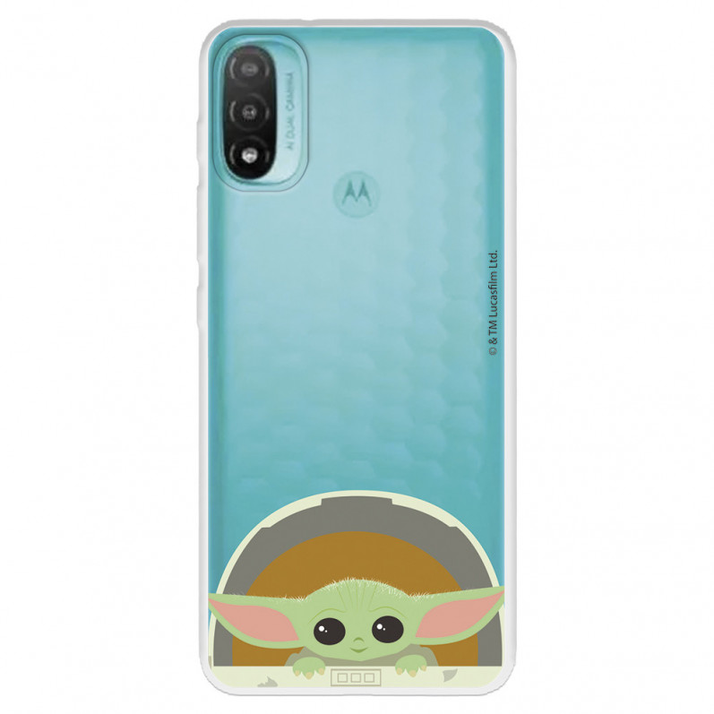 Funda para Motorola Moto E30 Oficial de Star Wars Baby Yoda Sonrisas - The Mandalorian