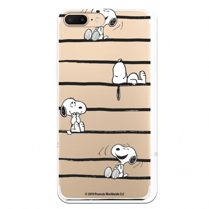 Oficiální pruhovaný obal Peanuts Snoopy na iPhone 7 Plus - Snoopy