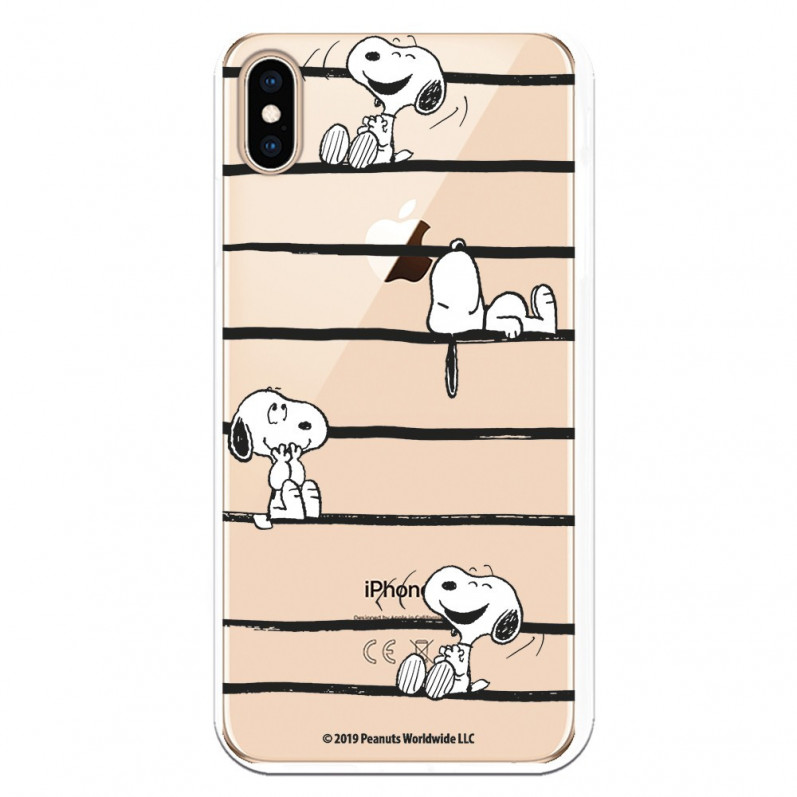 Oficiální pruhovaný obal Peanuts Snoopy na iPhone XS Max - Snoopy