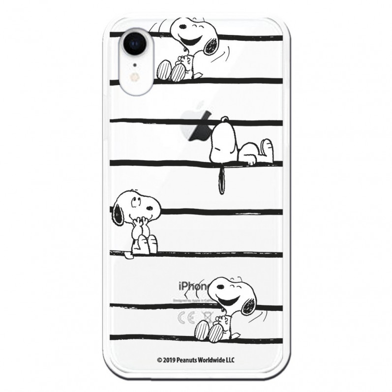 Oficiální pruhovaný obal Peanuts Snoopy na iPhone XR – Snoopy