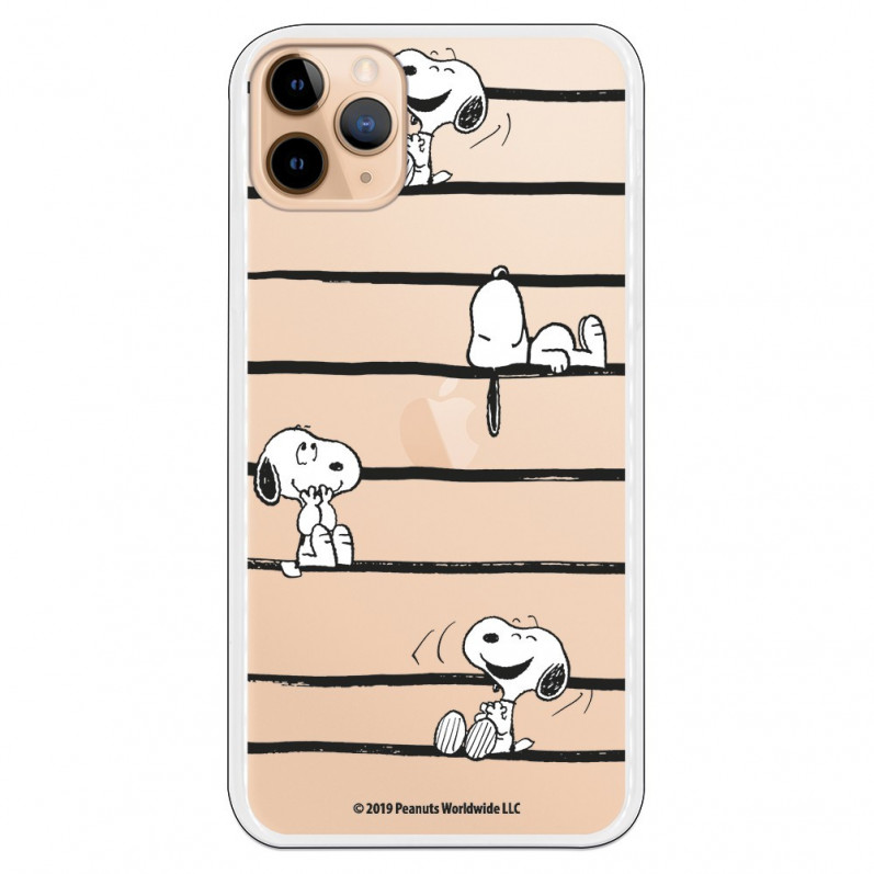 Oficiální pruhovaný obal Peanuts Snoopy na iPhone 11 Pro Max – Snoopy