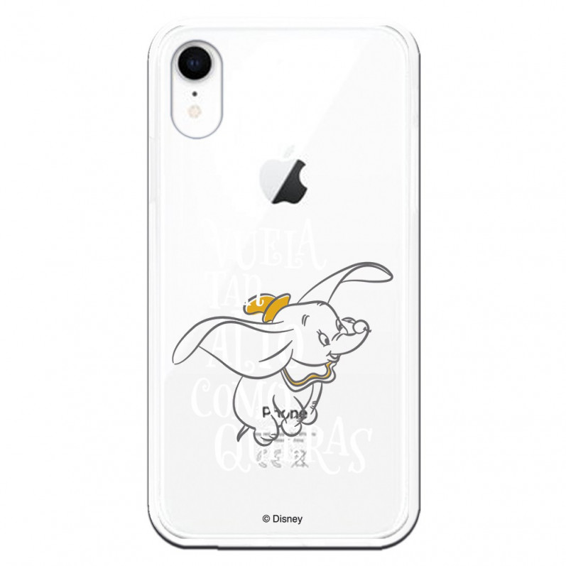 Oficiální průhledné pouzdro Disney Dumbo Fly So High pro iPhone XR