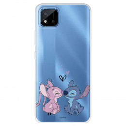 Funda para Realme 8i Oficial de Disney Angel & Stitch Beso - Lilo & Stitch