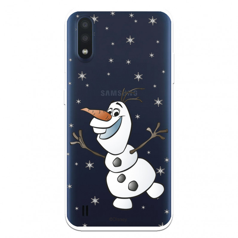 Případ pro Samsung Galaxy A01 Oficiální průhledný Disney Olaf - Frozen