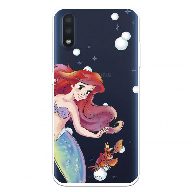 Případ pro Samsung Galaxy A01 Oficiální bubliny Disney Ariel a Sebastian - Malá mořská víla