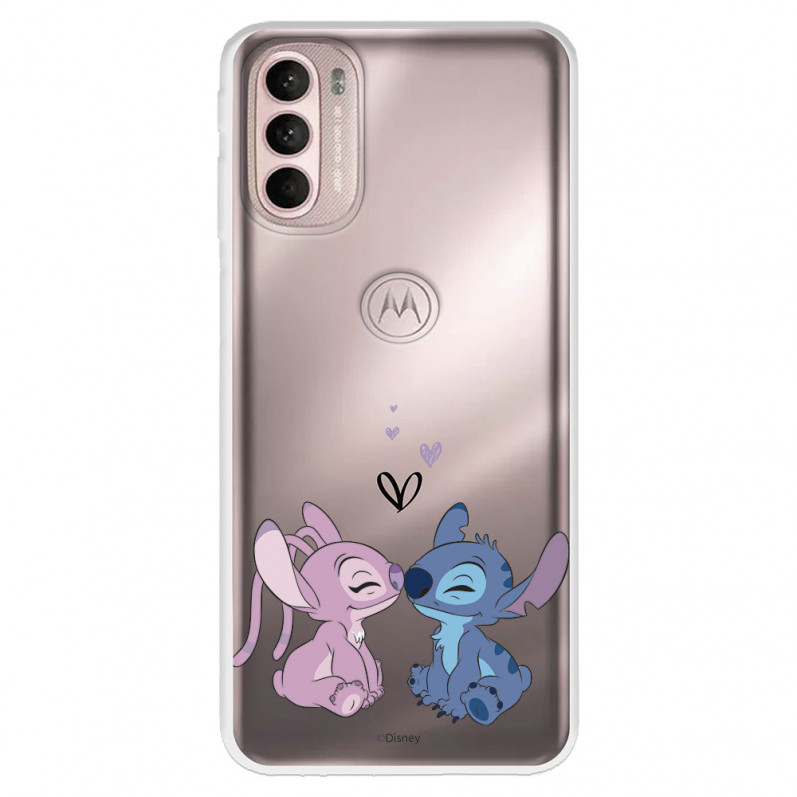 Funda para Motorola Moto G41 Oficial de Disney Angel & Stitch Beso - Lilo & Stitch