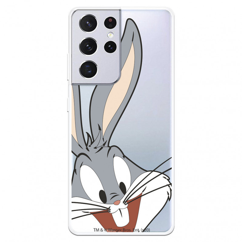 Případ pro Samsung Galaxy S21 Ultra Oficiální průhledná silueta králíka Bugs Bunny od Warner Bros - Looney Tunes