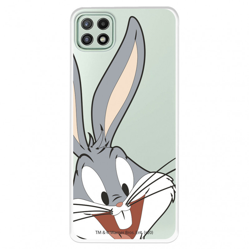 Případ pro Samsung Galaxy A22 5G Oficiální průhledná silueta králíka Bugs Bunny od Warner Bros - Looney Tunes